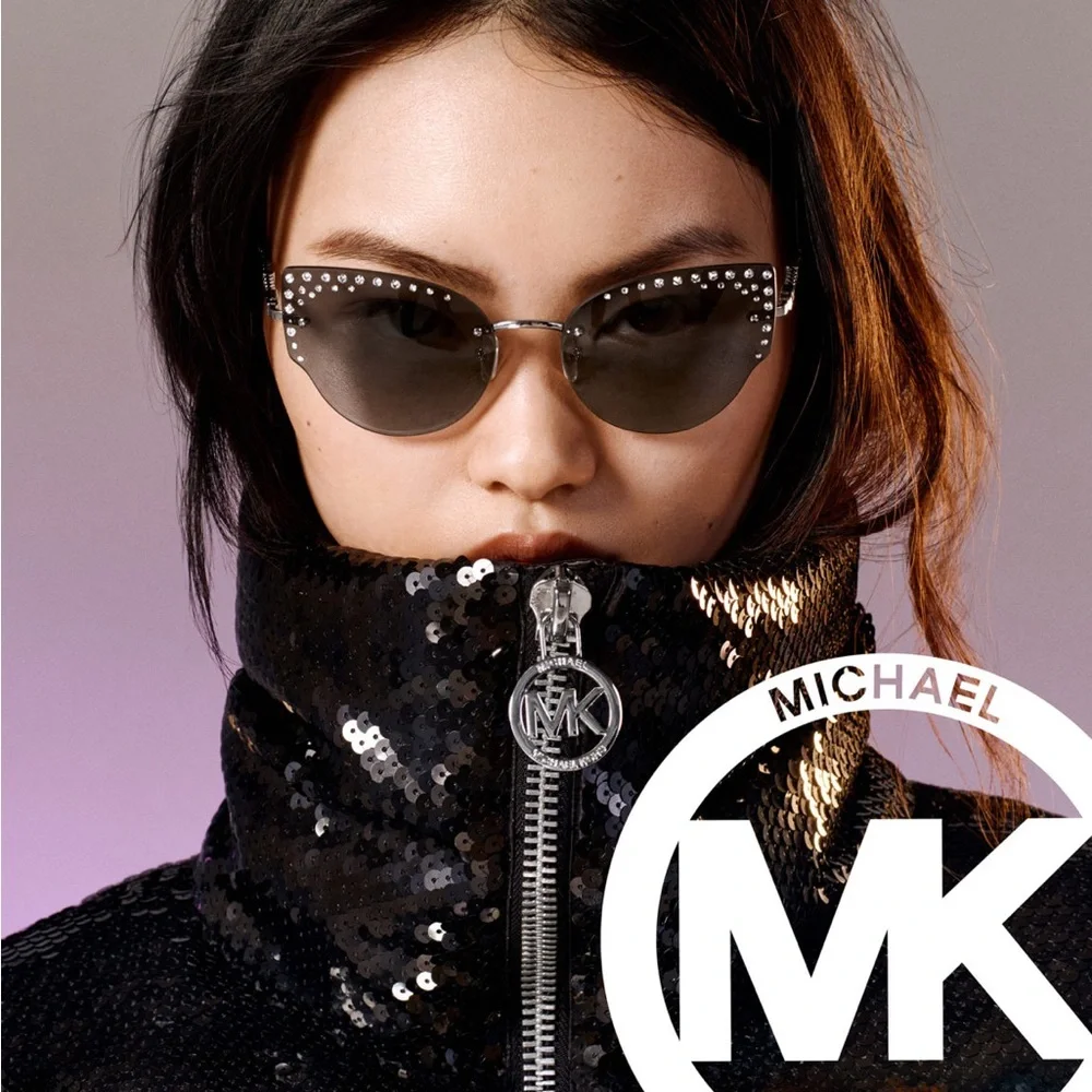 Michael Kors Black Studded Cat-Eye Sunglasses | MK1058B St. Anton - Picture 14 of 15